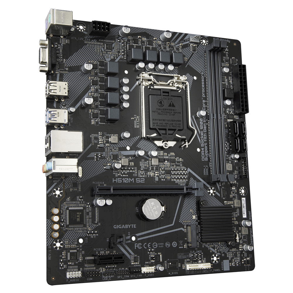 Bekijk afbeelding 1 van Gigabyte 1200 H510M S2 - M.2/VGA/ÂµATX